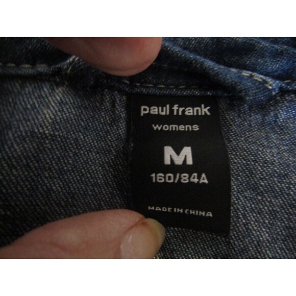 Paul Frank Denim Dress Vintage Blue Button Front Shirt Dress Side Slits Size M - Picture 9 of 9